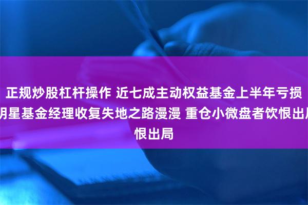 正规炒股杠杆操作 近七成主动权益基金上半年亏损 明星基金经理收复失地之路漫漫 重仓小微盘者饮恨出局