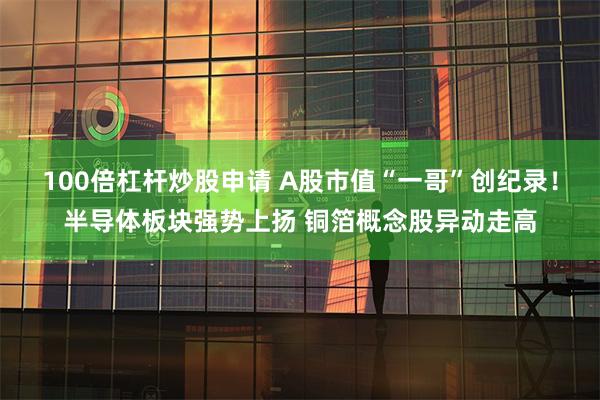 100倍杠杆炒股申请 A股市值“一哥”创纪录！半导体板块强势上扬 铜箔概念股异动走高