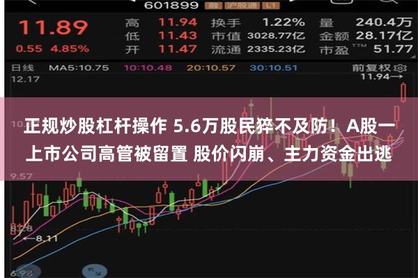 正规炒股杠杆操作 5.6万股民猝不及防！A股一上市公司高管被留置 股价闪崩、主力资金出逃